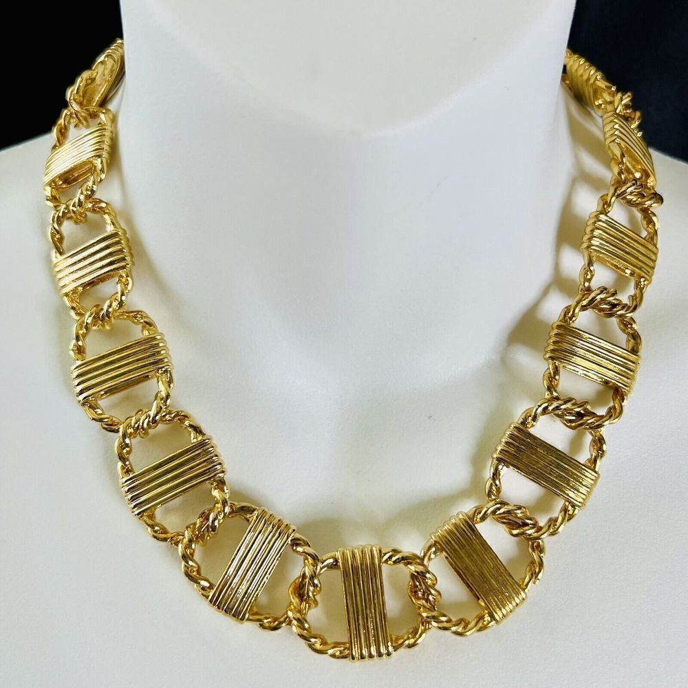 Vintage CIRO Bold Gold Plate Chunky Luxury Choker Necklace Wide Heavy 145gr 1343